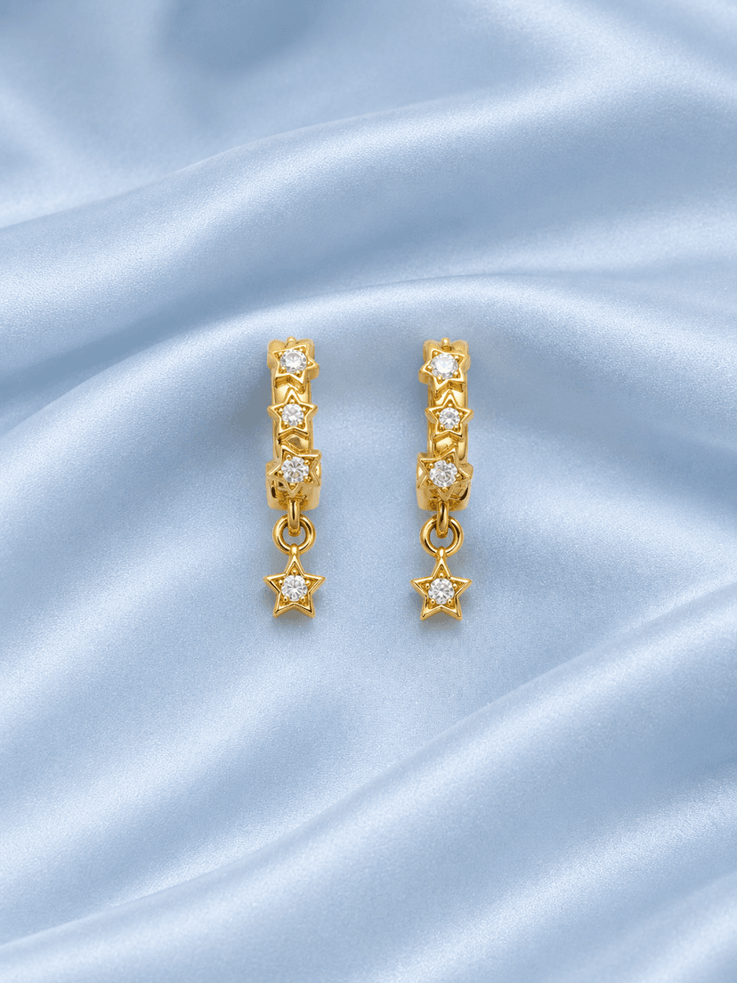 Starlight Crystal Drop Earrings - Image 1